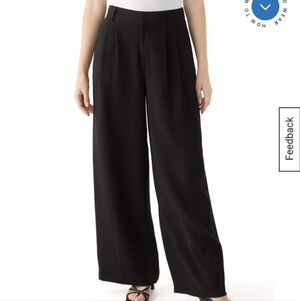 Wonderly Relaxed Fit Wide-Leg Pants Black Women's NWT Size 14